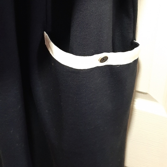 Talbots Woman's Navy Blue Dress With White Accents Plus Size 24W 3/4 Sleeve - Picture 4 of 8